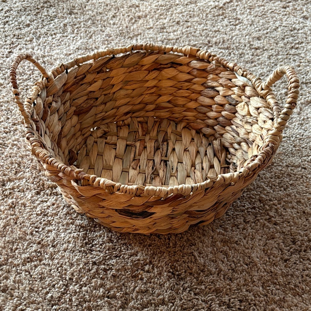 Hobby Lobby Woven Basket with Handles - Natural Brown